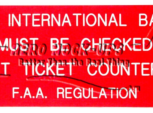 Sign - Int'l Bags Must Be Checked