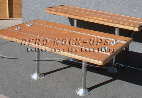 34-105 Table, Double wide - Bifold wcup holder