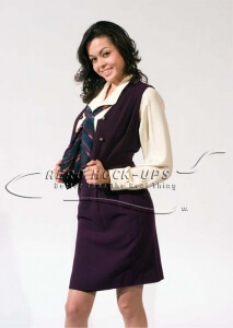 Download 37-2 Flight Attendant Uniform, Purple vest & skirt | Aero ...