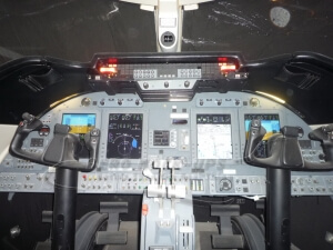 13-6 Lear 60XR cockpit - Instrument panel with warnings