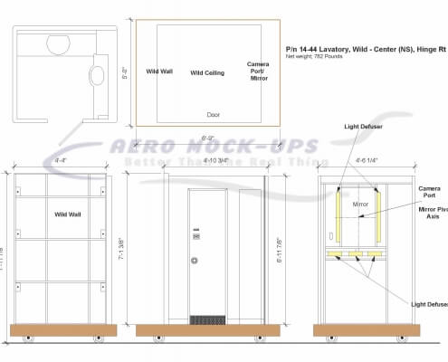 14-44 Lavatory, Wild - Center (NS), Hinge Rt