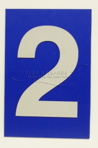 Blue gate sign - "2"