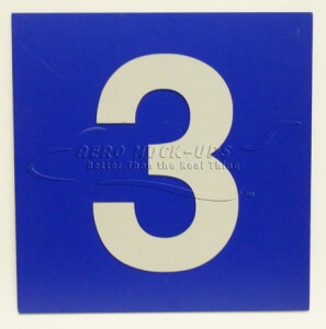 Blue gate sign - "3"