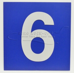 Blue gate sign - "6"