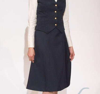 37-1-1L Long Navy elastic Skirt & vest