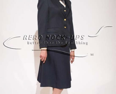 37-1 Cabin crew (W) - A frame uniform - Navy with long skirt