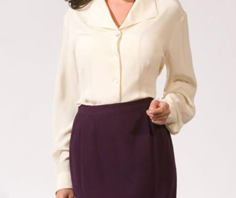 37-2-1 Skirt - Purple and 37-5 Cream Blouse